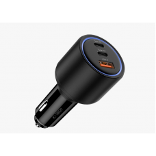 Automobilinis įkroviklis 12-24V 2xUSB C + USB 175W juodas Tech-Protect CC04